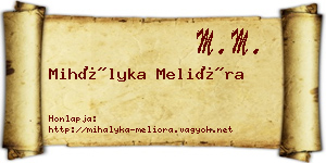 Mihályka Melióra névjegykártya